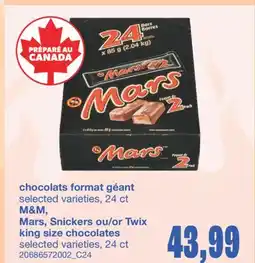 Wholesale Club CHOCOLATS FORMAT GÉANT, 24 CT offer