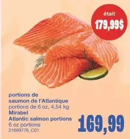 Wholesale Club PORTIONS DE SAUMON DE L'ATLANTIQUE PORTIONS DE 6 OZ, 4,54 KG offer