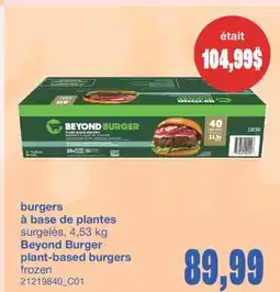 Wholesale Club BURGERS À BASE DE PLANTES, 4,53 kg offer