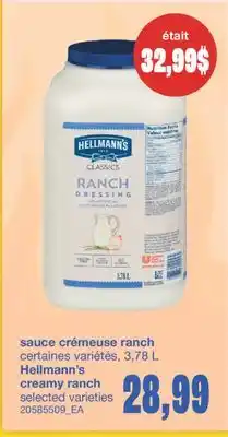 Wholesale Club SAUCE CRÉMEUSE RANCH, 3,78 L offer