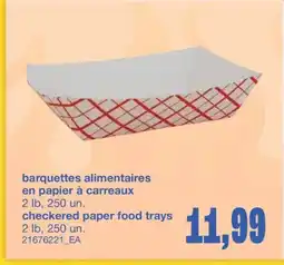 Wholesale Club BARQUETTES ALIMENTAIRES EN PAPIER À CARREAUX, 2 lb, 250 un offer