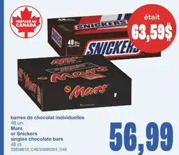 Wholesale Club BARRES DE CHOCOLAT INDIVIDUELLES 48 UN offer