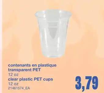 Wholesale Club CONTENANTS EN PLASTIQUE TRANSPARENT PET, 12 oz offer