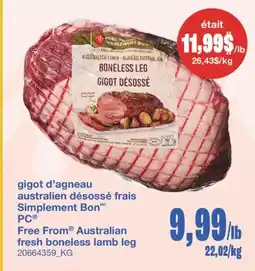 Wholesale Club GIGOT D'AGNEAU AUSTRALIEN DÉSOSSÉ FRAIS SIMPLEMENT BONMC PC offer
