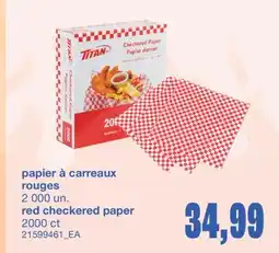 Wholesale Club PAPIER À CARREAUX ROUGES, 2 000 un offer