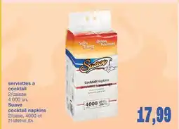 Wholesale Club SERVIETTES À COCKTAIL, 2/caisse 4 000 un offer