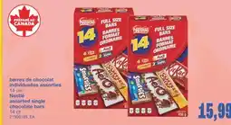 Wholesale Club BARRES DE CHOCOLAT INDIVIDUELLES ASSORTIES, 14 un offer