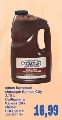Wholesale Club SAUCE BARBECUE CLASSIQUE KANSAS CITY, 3,78 L offer