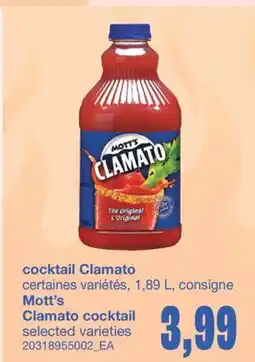 Wholesale Club COCKTAIL CLAMATO, 1,89 L, consigne offer