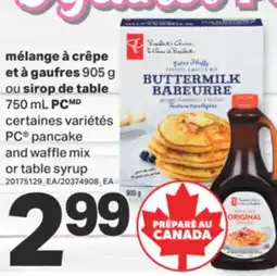 L'Intermarché MÉLANGE À CRÊPE ET À GAUFRES, 905 G OU SIROP DE TABLE, 750 ML offer