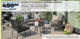 RONA BRISBANE 5-PIECE CONVERSATION SET offer