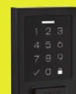 RONA Weiser SmartCode SmartKey Matte Black Electronic Deadbolt with Lighted Touchpad offer