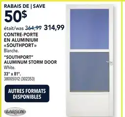 RONA SOUTHPORT ALUMINUM STORM DOOR 33 x 81 offer