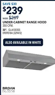 RONA UNDER-CABINET RANGE HOOD 350 CFM offer