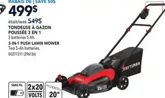 RONA CRAFTSMAN 3-IN-1 PUSH LAWN MOWER offer