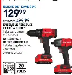 RONA CRAFTSMAN DRILL/IMPACT DRIVER COMBO KIT offer