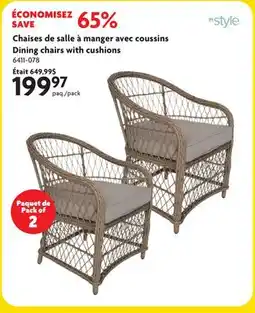 Home Hardware INSTYLE OUTDOOR Dining chairs with cushion offer