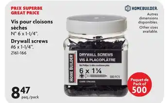 Home Hardware Drywall screws offer