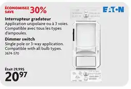 Home Hardware EATON Dimmer switch offer