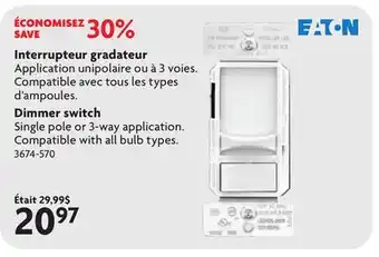 Home Hardware EATON Dimmer switch offer