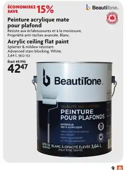 Home Hardware BEAUTITONE Acrylic Ceiling Flat Paint offer