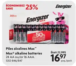 Home Hardware ENERGIZER Piles alcalines MaxMD Max alkaline batteries offer