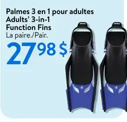 Walmart Adults' 3-in-l Function Fins offer