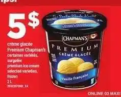 Maxi CHAPMAN'S Premium Ice Cream offer