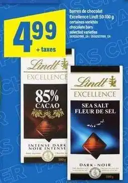 Maxi LINDT EXCELLENCE CHOCOLATE BARS offer