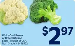 Walmart White cauliflower or broccoli stalks offer