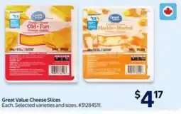 Walmart Great value cheese slices offer