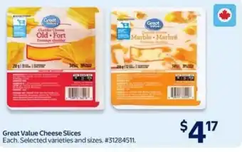 Walmart Great value cheese slices offer
