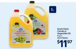 Walmart Great value canola or vegetable oil offer