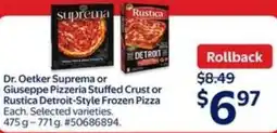 Walmart Dr. oetker suprema or giuseppe pizzeria stuffed crust or rustica detroit-style frozen pizza offer