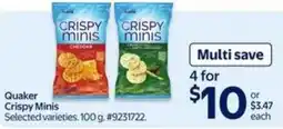 Walmart Quaker crispy minis offer