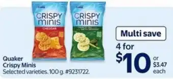 Walmart Quaker crispy minis offer
