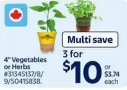 Walmart Vegetables or herbs offer