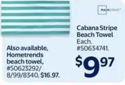 Walmart Cabana stripe beach towel offer