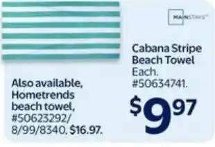 Walmart Cabana stripe beach towel offer