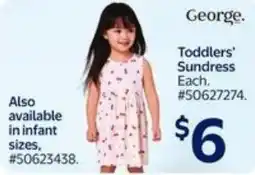 Walmart George. toddlers' sundress offer