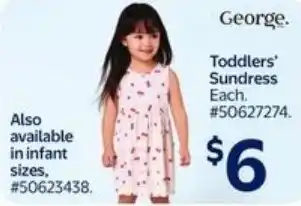 Walmart George. toddlers' sundress offer