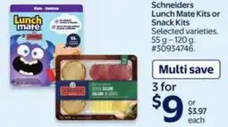 Walmart Schneiders lunch mate kits or snack kits offer