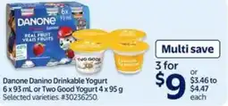 Walmart Danone danino drinkable yogurt or two good yogurt offer