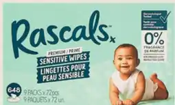 Walmart Rascals Premium Sensitive Wipes or Cocomelon Easy Clean Wipes Jumbo 9-Pack offer