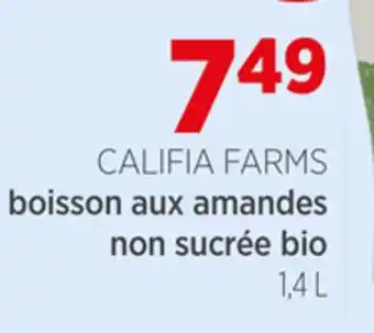 Avril CALIFIA FARMS boisson aux amandes non sucrée bio offer