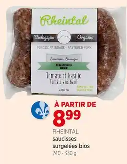 Avril Saucisses surgelées bios Rheintal offer