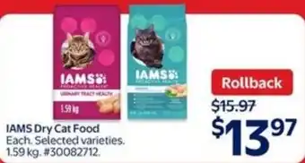 Walmart IAMS dry cat food offer