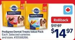 Walmart Pedigree dental treats value pack offer