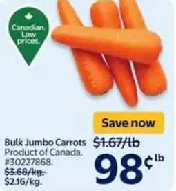 Walmart Bulk jumbo carrots offer