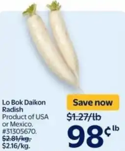 Walmart Lo bok daikon radish offer